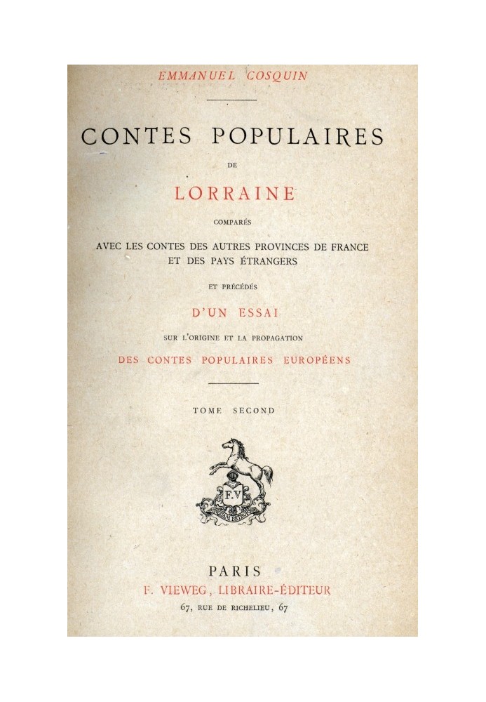 Popular tales from Lorraine, compared with tales from other provinces of France and foreign countries, volume 2 (of 2)