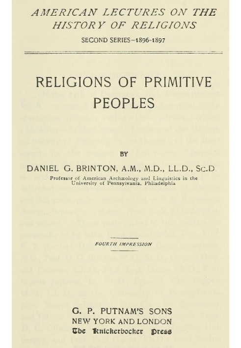 Religions of Primitive Peoples