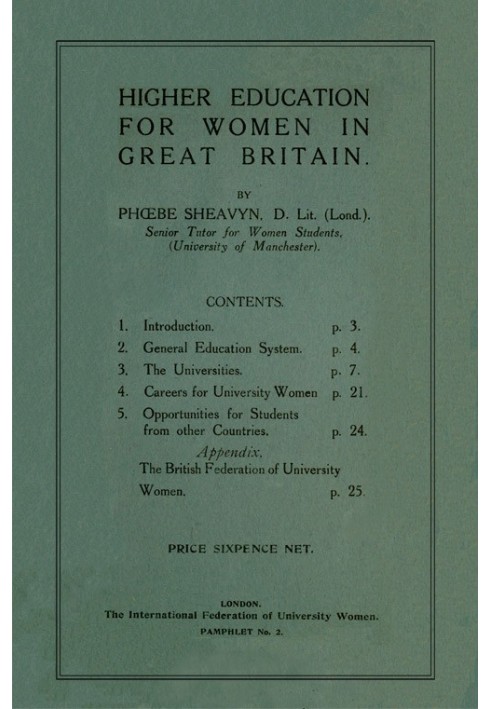 Higher Education for Women in Great Britain