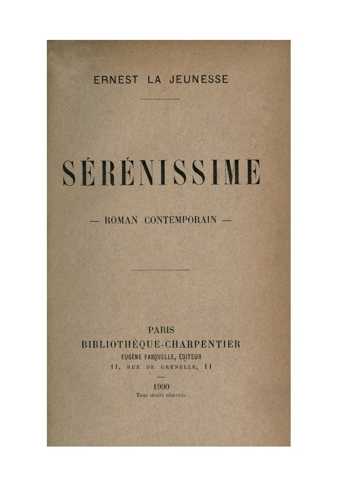 Serenissima: contemporary novel