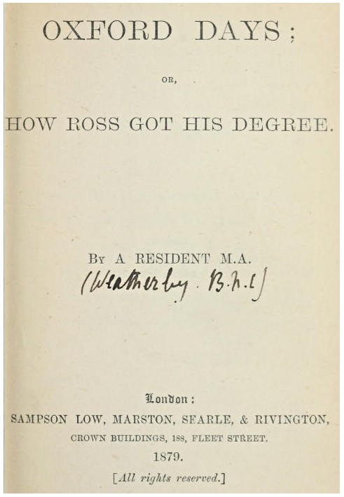 Оксфордські дні; або Як Росс отримав ступінь