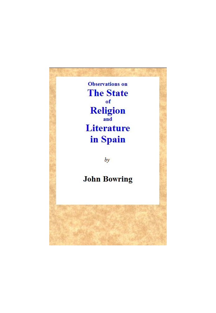 Спостереження про стан релігії та літератури в Іспанії