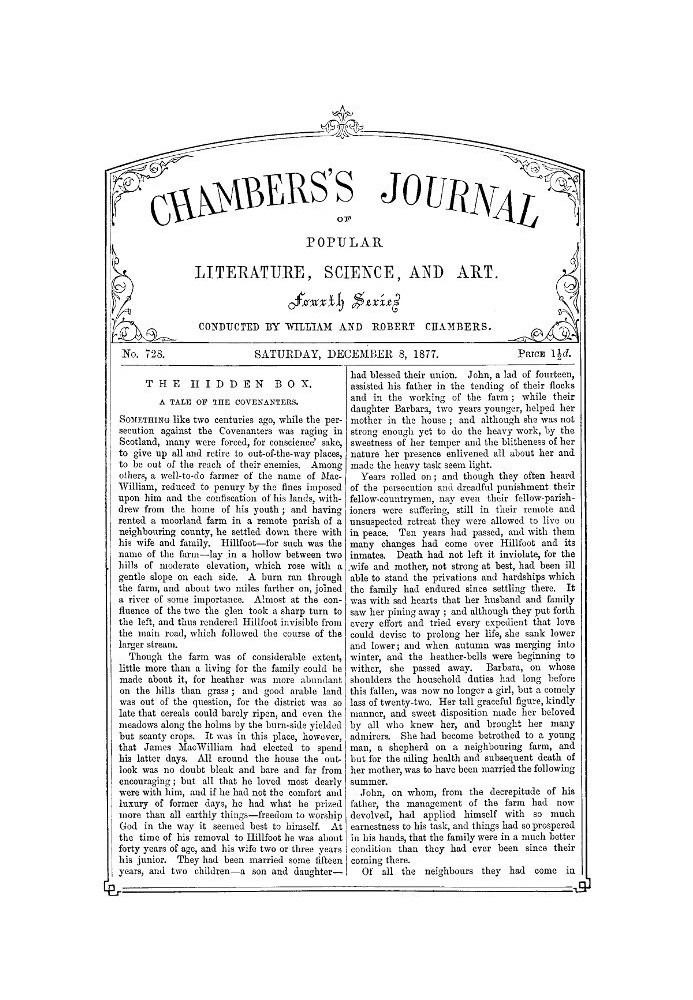 Журнал популярной литературы, науки и искусства Чемберса, № 728, 8 декабря 1877 г.