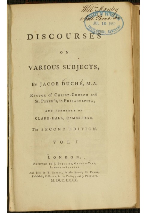 Discourses on Various Subjects, Vol. 1 (of 2)