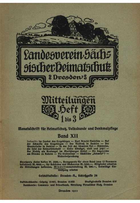 State Association of Saxon Heritage Protection - Announcements Volume XII, Issue 1-3: $b Monthly magazine for heritage protectio