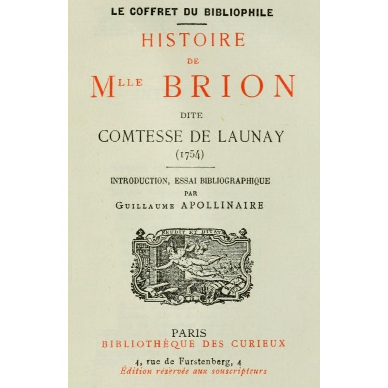 History of Miss Brion known...