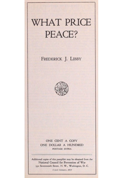 What Price Peace?