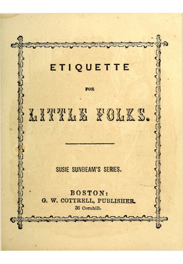 Etiquette for Little Folks