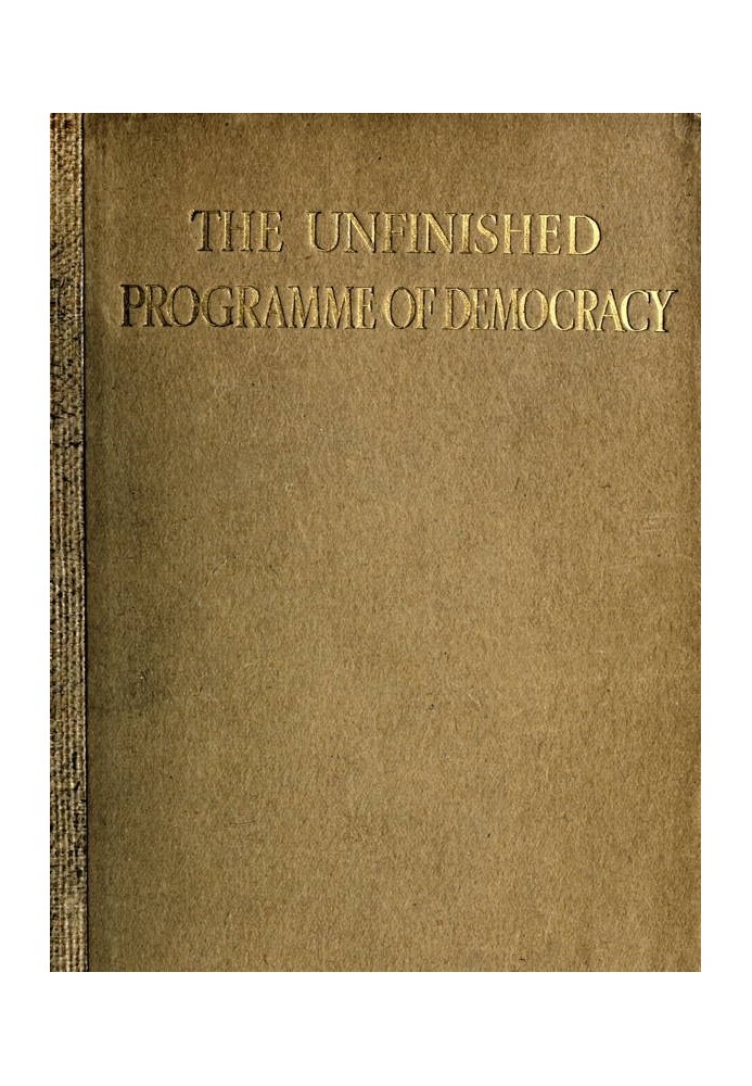 The Unfinished Programme of Democracy