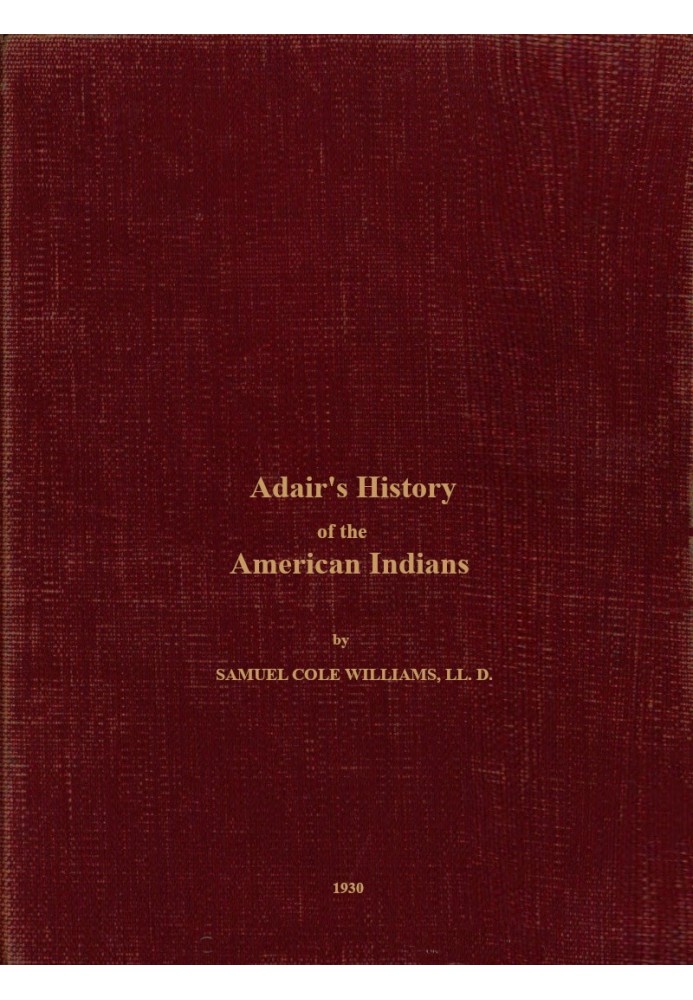 Adair's History of the American Indians