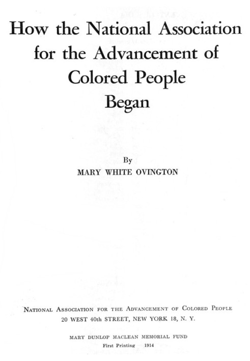 How the National Association for the Advancement of Colored People Began