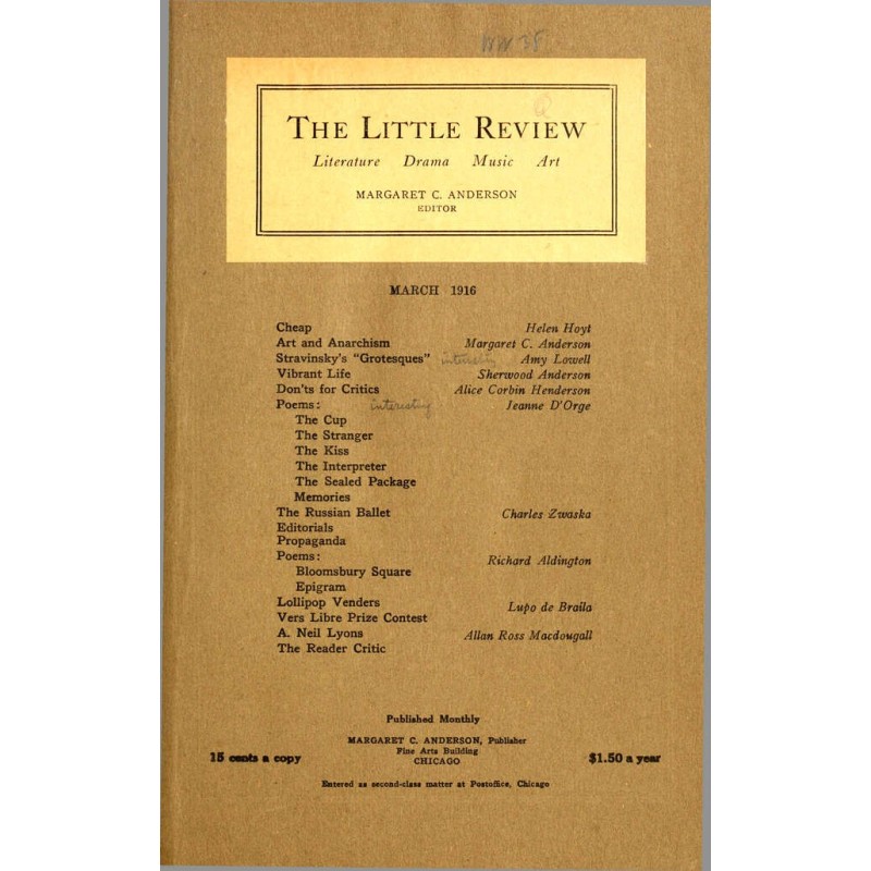 The Little Review, March...