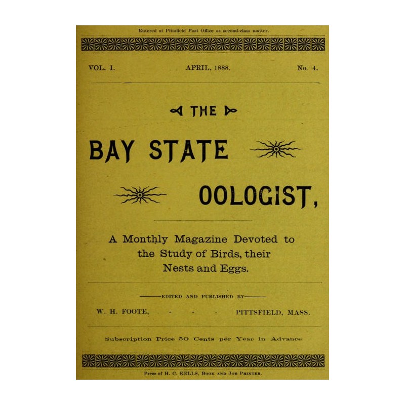 The Bay State Oologist,...