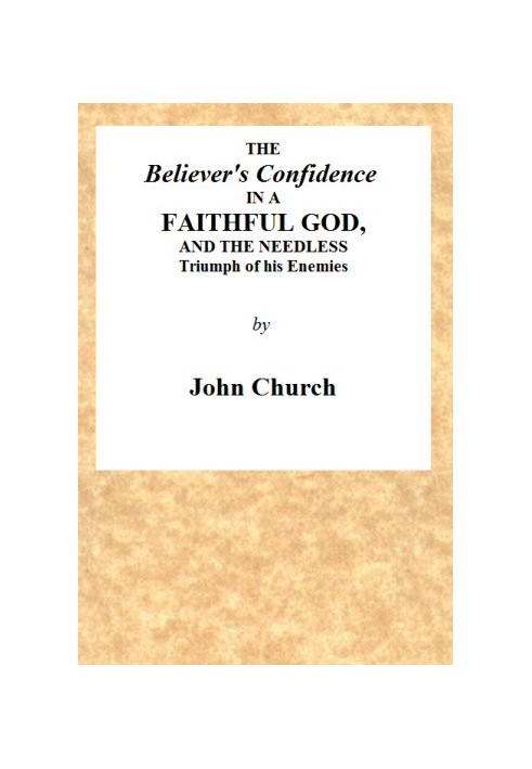 The Believer's Confidence in a Faithful God and the Needless Triumph of His Enemies Considered, in a Sermon, Preached on Lord's 