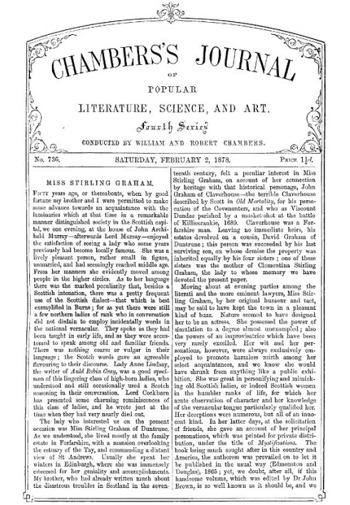 Журнал популярной литературы, науки и искусства Чемберса, № 736, 2 февраля 1878 г.