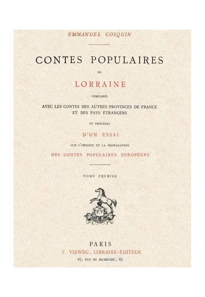 Popular tales from Lorraine, compared with tales from other provinces of France and foreign countries, volume 1 (of 2)