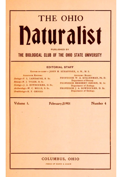 Натураліст Огайо, том. 1, № 4, лютий 1901 р