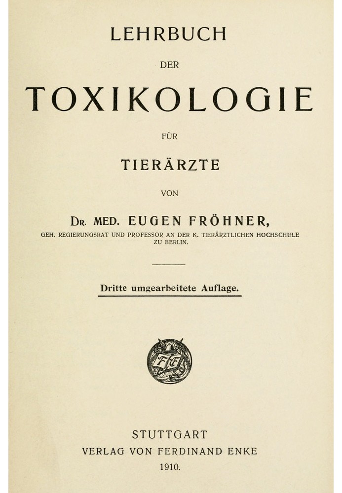 Textbook of toxicology for veterinarians