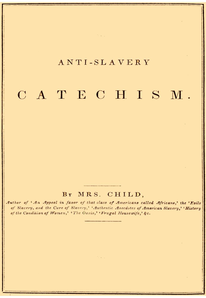 Anti-slavery catechism