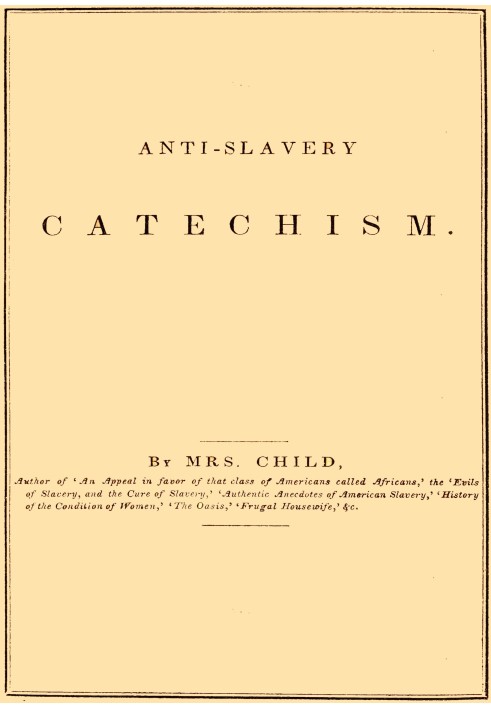 Anti-slavery catechism