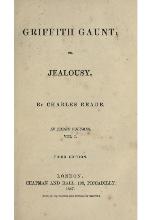 Griffith Gaunt; or, Jealousy Volumes 1 to 3 (of 3)