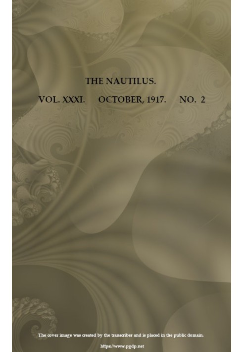 «Наутилус». Том. XXXI, № 2, октябрь 1917 г. Ежеквартальный журнал, посвященный интересам конхологов.