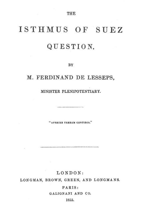 The Isthmus of Suez Question