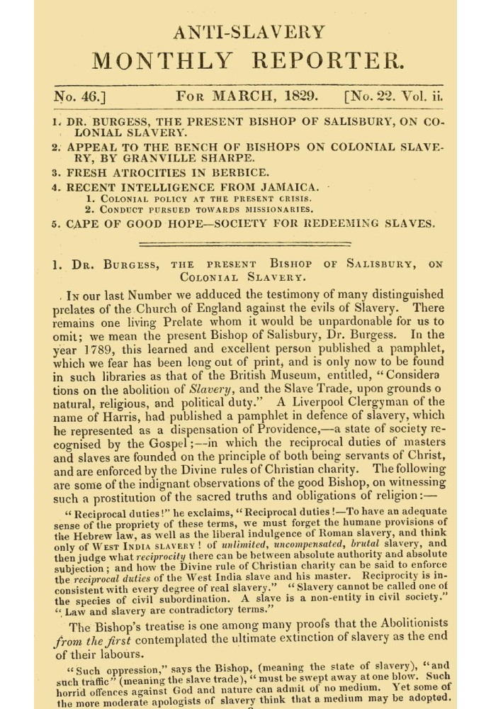 Anti-Slavery Monthly Reporter, March 1829