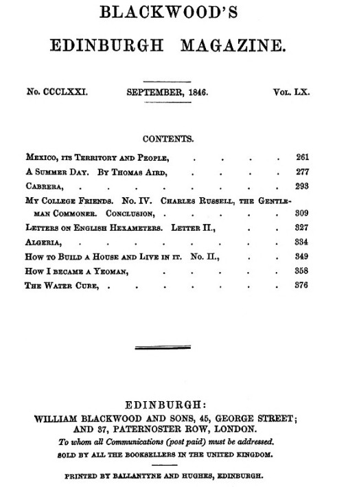 Blackwood's Edinburgh Magazine, Volume 60, Number 371, September 1846