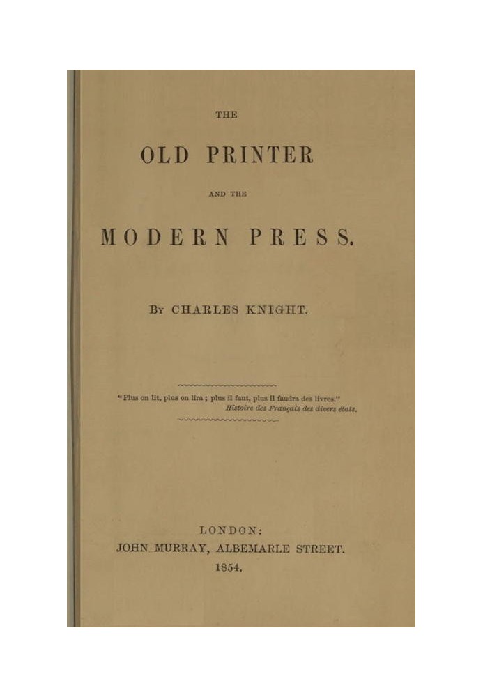 The Old Printer and the Modern Press