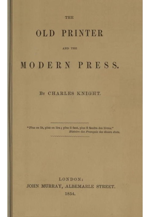 The Old Printer and the Modern Press