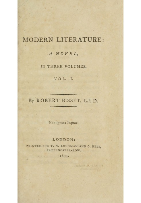 Modern literature: a novel, Volume 1 (of 3)