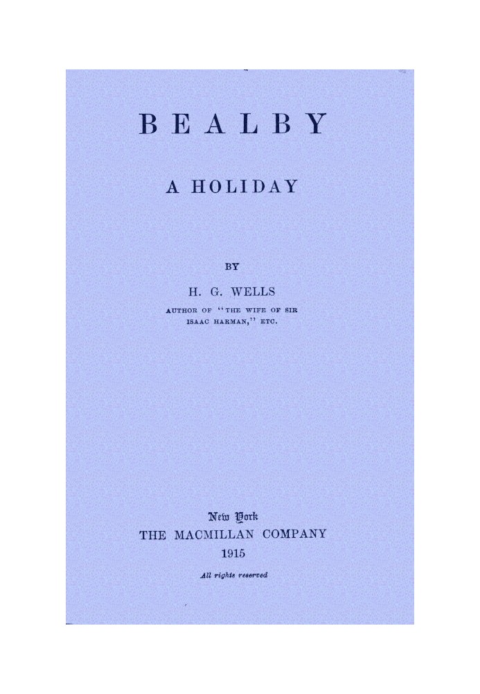 Bealby; A Holiday