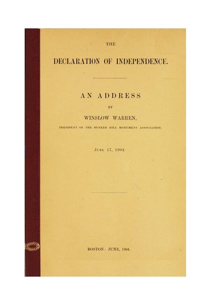 The Declaration of Independence: An Address