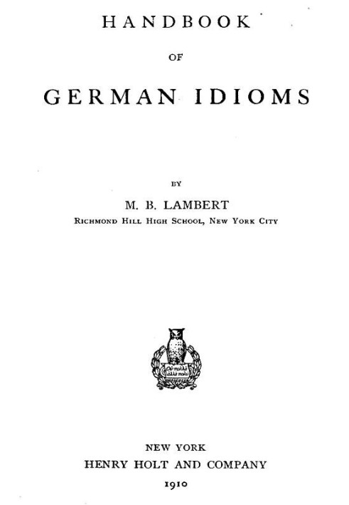 Handbook of German Idioms