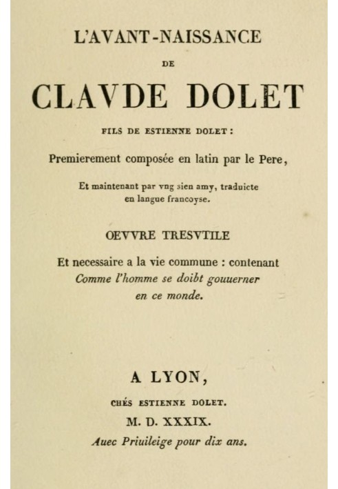 The pre-birth of Claude Dolet