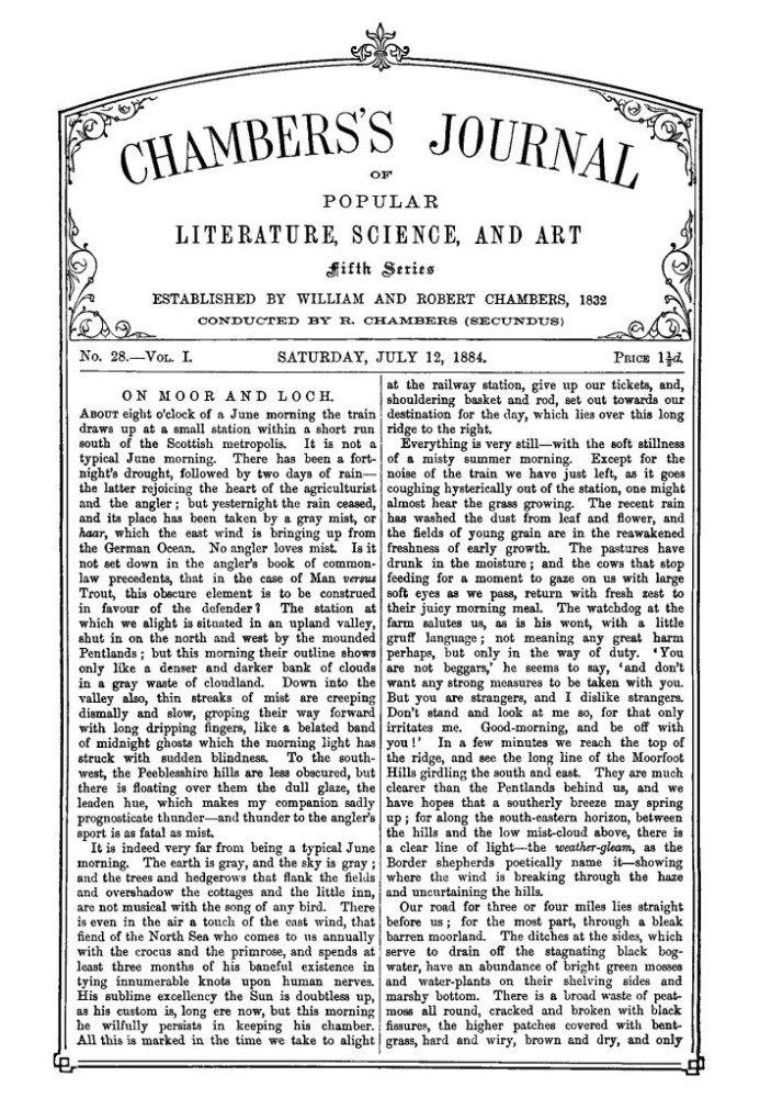 Журнал популярної літератури, науки та мистецтва Чемберса, п’ята серія, № 28, том. I, 12 липня 1884 р