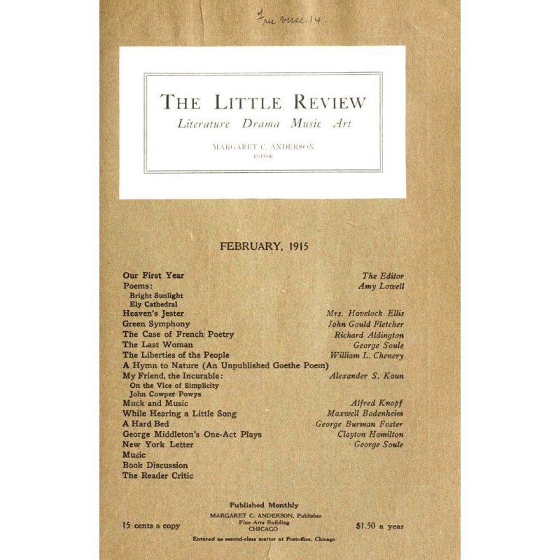 The Little Review, лютий...
