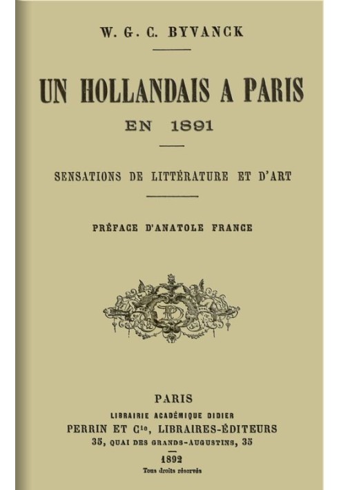 A Dutchman in Paris in 1891: Sensations of literature and art