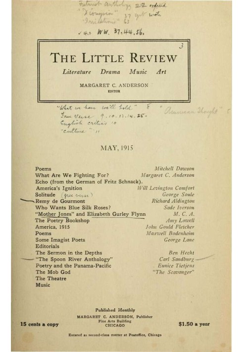 The Little Review, May 1915 (Vol. 2, No. 3)