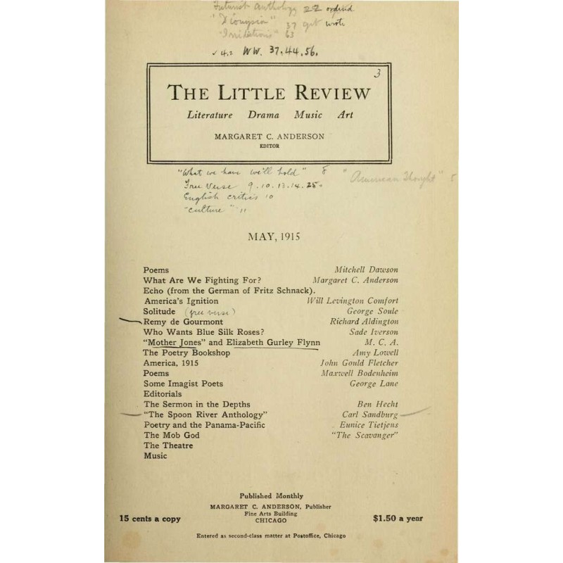 The Little Review, May 1915...