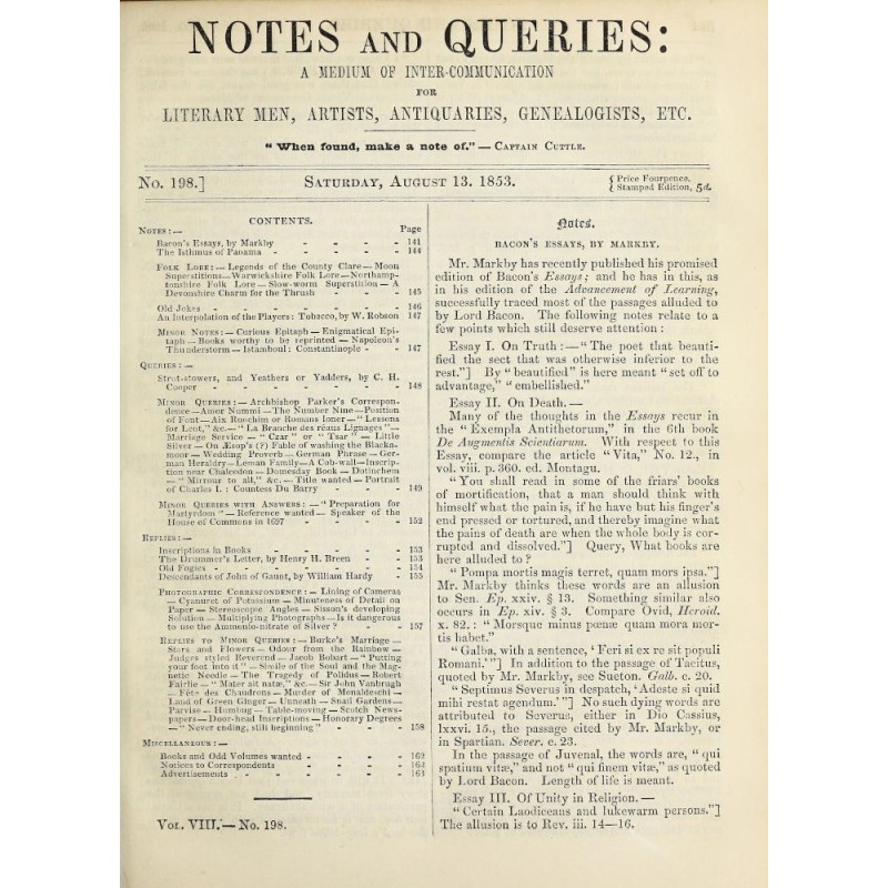 Notes and Queries, Number...