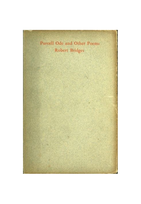 Purcell Ode, and Other Poems