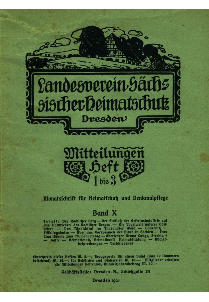 State Association of Saxon Heritage Protection - Announcements Volume X, Issue 1-3: $b monthly magazine for heritage protection 