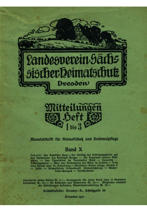 State Association of Saxon Heritage Protection - Announcements Volume X, Issue 1-3: $b monthly magazine for heritage protection 