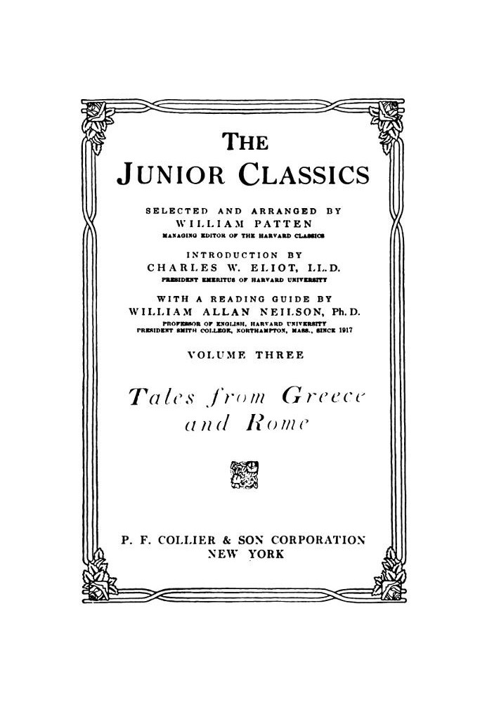 The Junior Classics, Volume 3: Tales from Greece and Rome