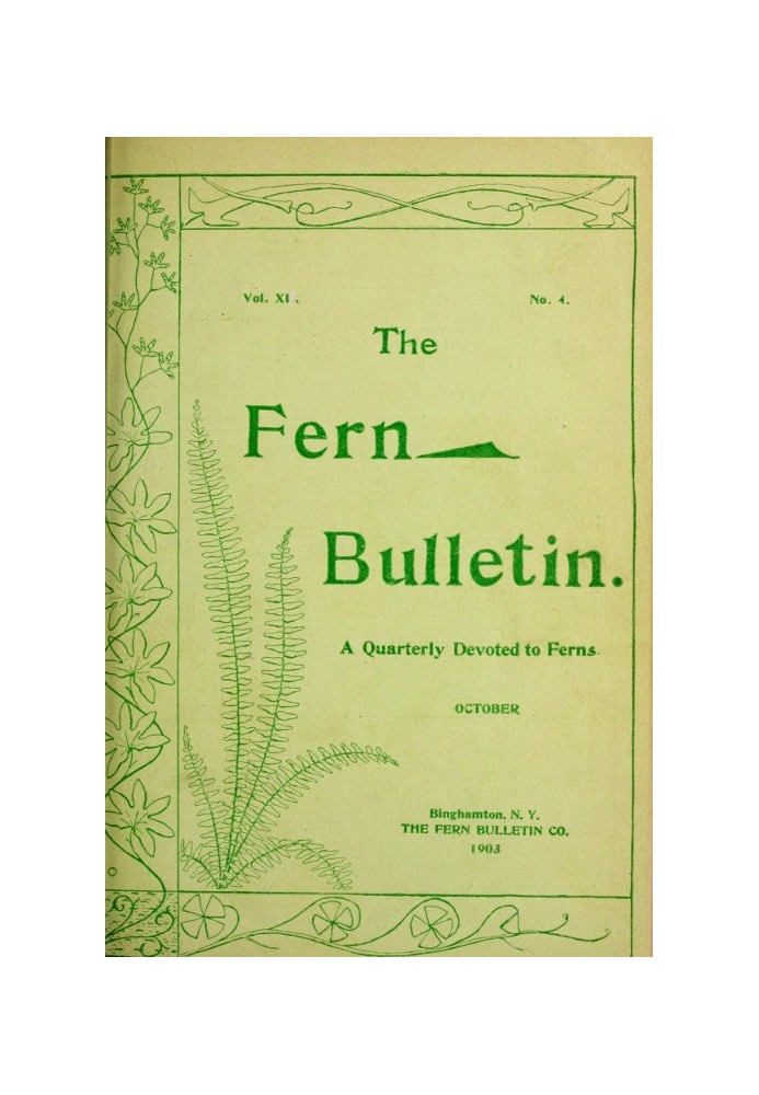 The Fern Bulletin, октябрь 1903 г., Ежеквартальное издание, посвященное папоротникам.