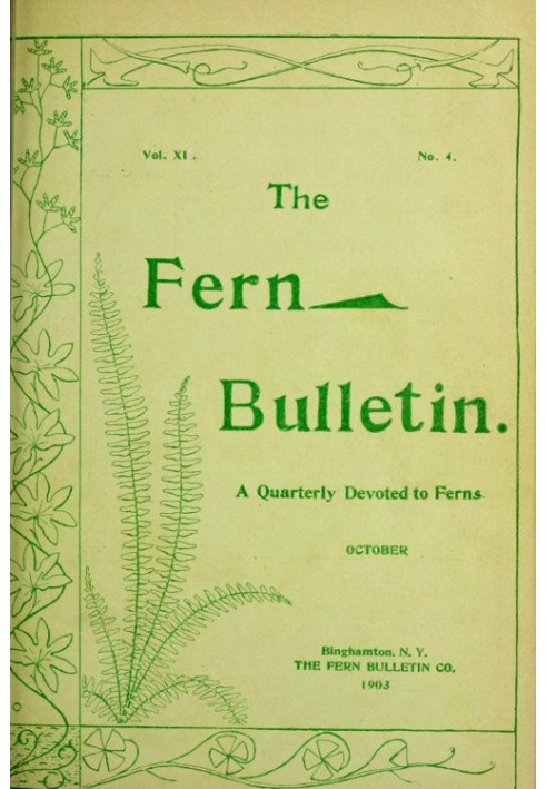 The Fern Bulletin, октябрь 1903 г., Ежеквартальное издание, посвященное папоротникам.