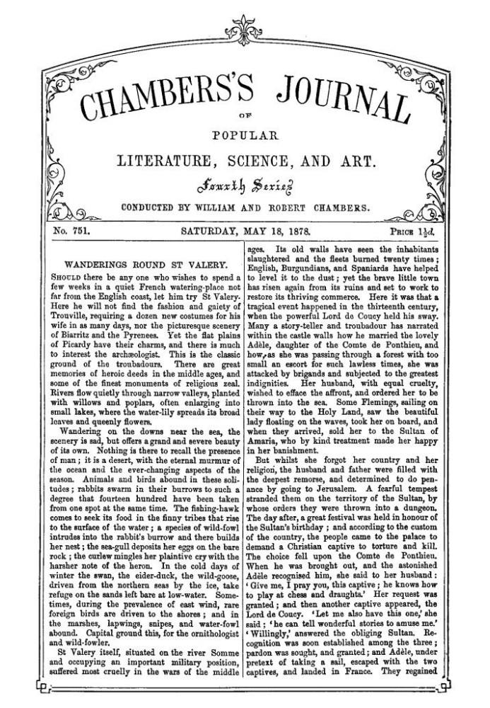 Журнал популярной литературы, науки и искусства Чемберса, № 751, 18 мая 1878 г.