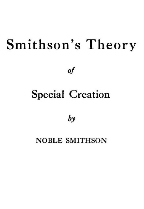 Smithson's Theory of Special Creation